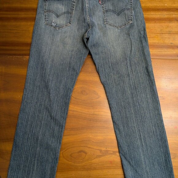 Levi's 559 Jeans Relaxed Straight Denim Cotton Men's Size 36x30 Distressed Blue - Picture 3 of 13